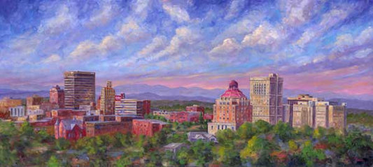 View of the Asheville Skyline from Beaucatcher Mountain