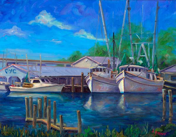 Shrimp Boats at Harbor in Oriental, NC