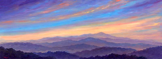 Colorful view looking west from Asheville, NC.