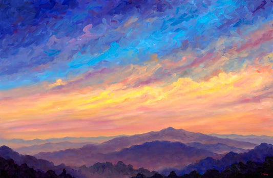 Colorful evening sky over Cold Mountain off the Blue Ridge Parkway.